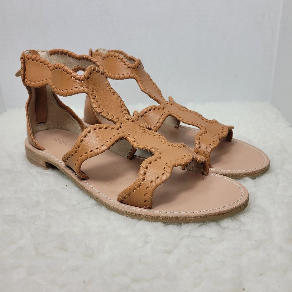 Jack Rogers JACKIE Gladiator Womens Shoes Size 8.5 Brown Leather Sandals